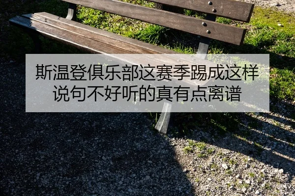 斯温登俱乐部这赛季踢成这样 说句不好听的真有点离谱